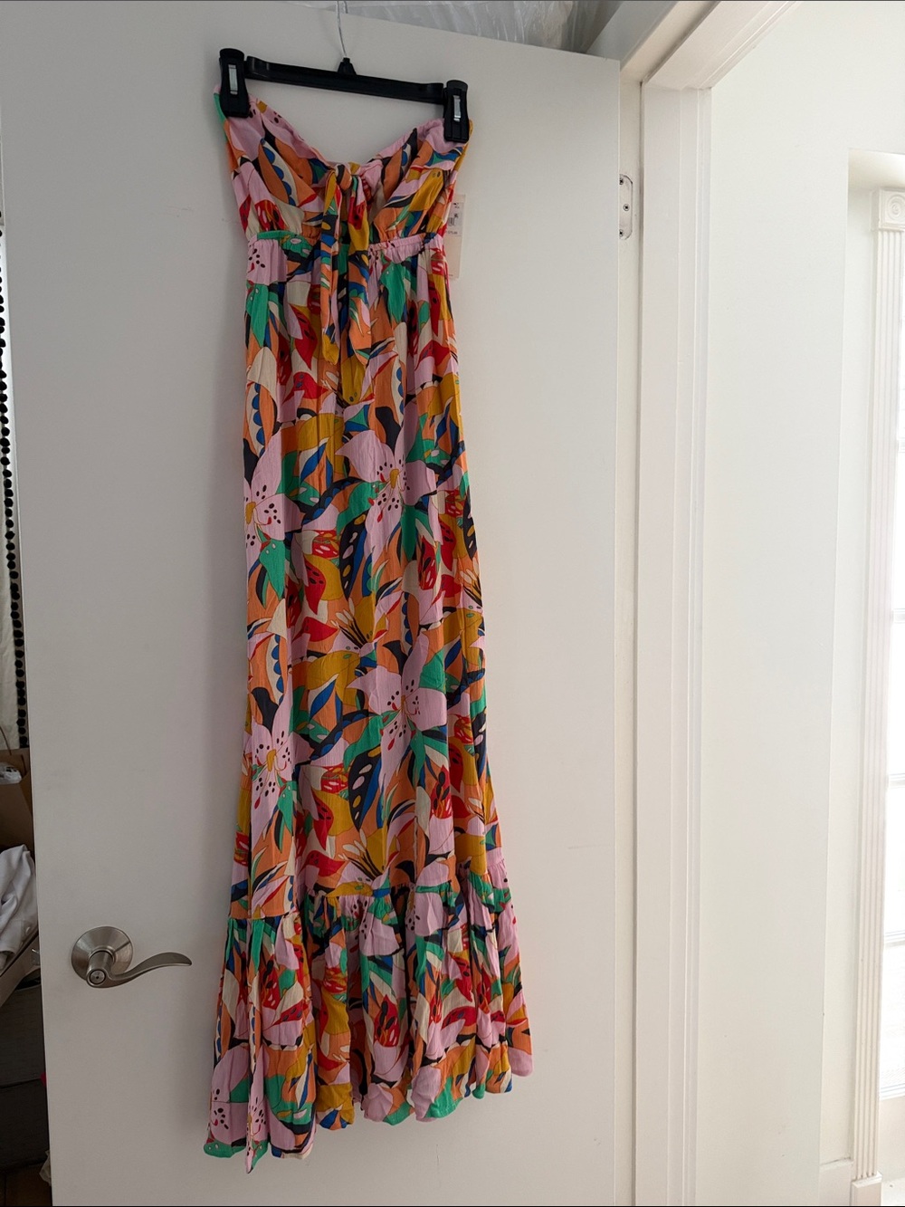 O'Neill Isadora Strapless Floral Maxi Dress pink multicolor. NWT - Picture 3 of 6